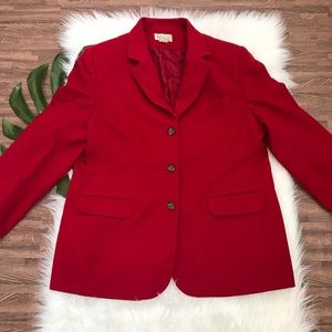 L.L Bean Red Size 14 Women’s Long Sleeve Button Down Coat